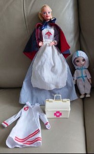 護士 Barbie + 抗疫隔離衣公仔 1 個 （Civil war nurse barbie  doll 芭比）