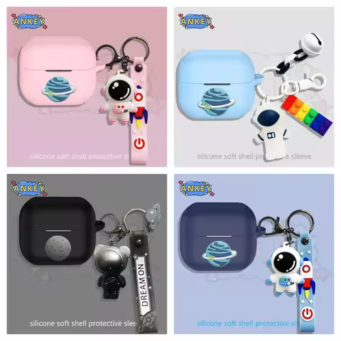 Case for Apple Airpods 4 Cover Silicone Airpods4 Earbuds Soft Protective Skin With Pendant