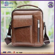 Tas Selempang Pria Messenger Bag Pu Leather 8602 Brown