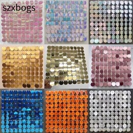 SZXBOGS Sequin Panel Wall Decor, Silver Gold Glitter Sequin Backdrop,  Round PET Photo Backdrop Wedd