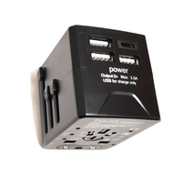 1 Type C + 3 USB  wall charger universal world travel adapter handphone china uk usa