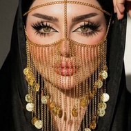 Arabian Theme Chain Veil, Mixed Coin Chain Veil, Cleopatra Accessories