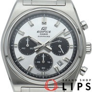 卡西歐 Edifice 石英計時表 EFB-730DJ-7AJF，不鏽鋼材質，男士腕錶，銀/黑色，拋光處理，成色極佳，含原廠錶盒和保固卡。 [二手]