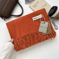 Khăn choàng cổ trơn Different tone màu Neutral chất Cashmere dạ Khăn choàng tua rua đa năng ấm áp ph