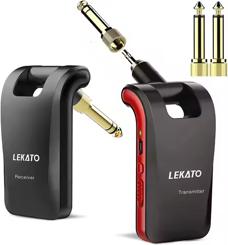 Lekato Guitar Wireless Acoustic System Electric Wireless Electric Guitars Transmitter Receiver 2.4Gh