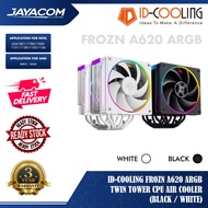 ID-Cooling FROZN A620 ARGB Twin Tower CPU Air Cooler – Black / White (With 2x 120mm PWM ARGB Fan)