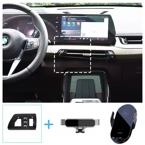For BMW ix1 IX1 2023 2024 2025 Car Phone Holder Wireless Charging Bracket Base Gravity Stand Phone M