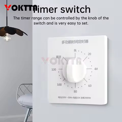 120 Minute Timer Control Switch AC 220V Countdown Automatic Power-off Mechanical Switch Cover Plate 