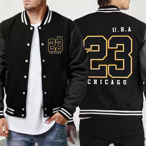 Polk High Number 33 Prints Unisex Jackets Classic Pocket Sportswear Street Fashion Menswear Loose Au