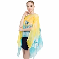Floral Women Beach Sarong Women Bikini Cover-up Sunscreen Summer Woman Chiffon Cover Up Swimwear