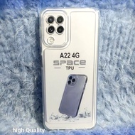 SILIKON CASE BENING SAMSUNG A22 4G/ A225/ M22 / M32 SOFTCASE SPACE CLEAR HITAM TRANSPARAN