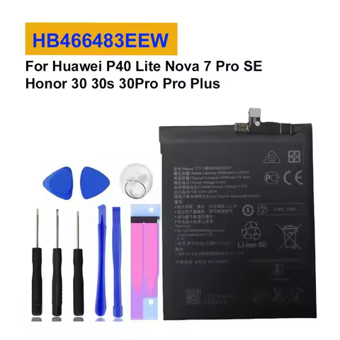 For Huawei P40 Lite Nova 7 Pro SE Honor 30 30s 30Pro Plus HB466483EEW​ 4000mAh Replacement Phone Bat