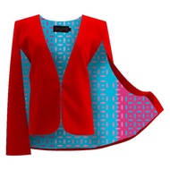 【富貴銅錢】經典紅白藍真絲蝴蝶褸外套 | 國潮港風新中式 | 時尚