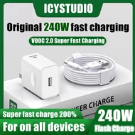 120W 240W VOOC 2.0 Support Fast Charging 6.5A Micro USB Type-C Quick Cable For OPPO K7 K5 A98