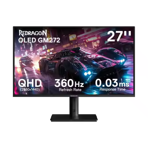Redragon GM272 27" OLED Flat Gaming Monitor - QHD 2560x1440, 360Hz, 0.03ms GTG, AMD FreeSync Premium