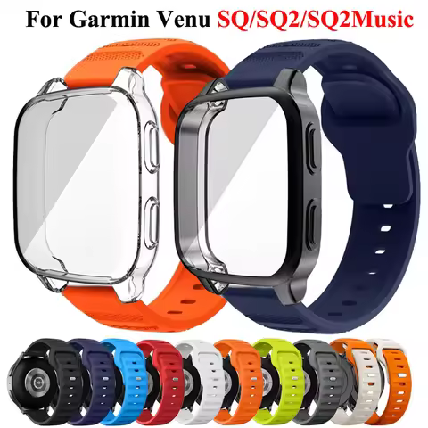 2 IN 1 Case+Strap For Garmin Venu SQ SQ2 Smartwatch Silicone Strap For Garmin Venu SQ2 Music Bracele