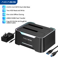 Acasis Dual-Bay 3.5" HDD Enclosure | Offline Cloning & 48TB Storage | USB3.0 5Gbps | Independent Dua