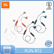 JBL RUN BT2 Bluetooth Headphones with Neck Hanger in Ear Hanger Wireless Running Waterproof, Sweatproof, Long Range Running Earphones