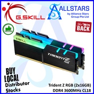(ALLSTARS : We are Back PROMO) G.Skill Trident Z RGB 2x16GB DDR4 3600MHz CL18 (F4-3600C18D-32GTZR) (Warranty Limited Lifetime with Corbell)