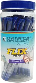 Hauser Flix Ball Pen | Tip Size 0.7 mm | Comfortable Grip With Smudge Free Writing | Sturdy Refillab