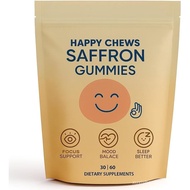Happy Chews Saffron Gummies, with Saffron Extract Supplement, Passion Flower, St. John’s Wort & GABA