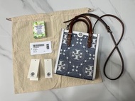 Tory Burch mini T monogram denim tote