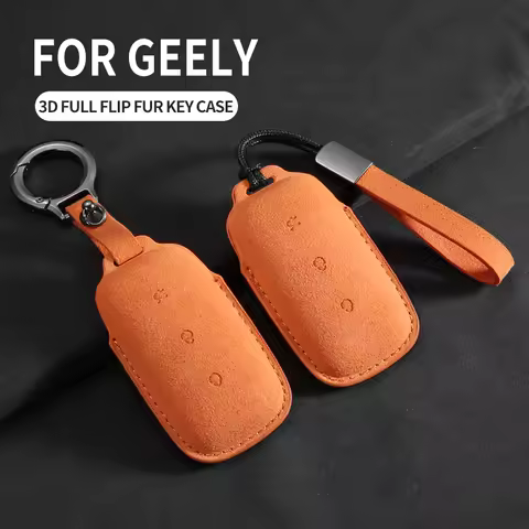 Suede Car Remote Key Case Cover Shell Fob For Geely Galaxy EX5 EM-i L7 L6 E8 A5 M9 Auto Leather Car 