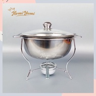 NomiYumi - Round Chafing Dish Soup Warmer Buffet Side Dish Warmer Stainless Steel Soup Container