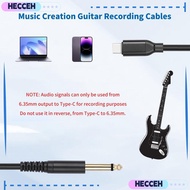 HECCEH USB C to TS Cable, Plug and Play 1/4 Inch USB C to 6.35mm Cable, Audio Aux Jack Cable USB C t