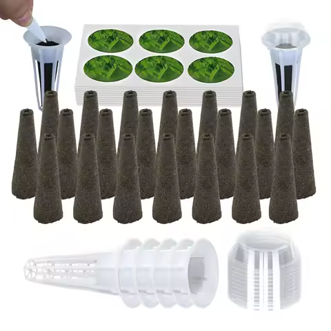 Hydroponics Planter Substrate Kit Indoor Garden Soilless Nursery System Grow Pot Sponge Supplement S