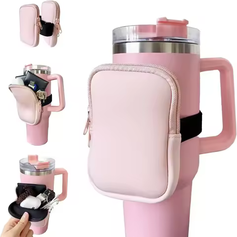 Water Bottle Pouch for For Stanley Cup 40oz/20oz/30oz Water Bottle Caddy Neoprene Tumbler Bag for Ca