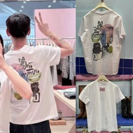 GANNI  25Spring/Summer New Design: Round Neck, Loose Fit, Pure Cotton Short Sleeve with Fun Letter P