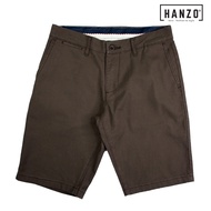 HANZO Men Short Pant Slim Fit Cotton Pant Casual Short Pant 106912 JL9809-5- Brown