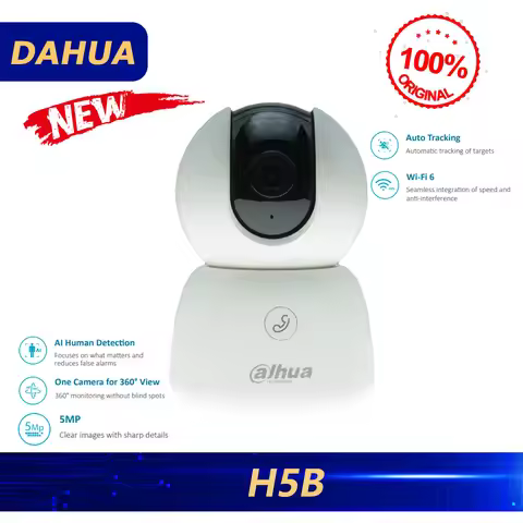 Dahua Original DH-H5B 5MP Indoor Fixed-focal Wi-Fi Pan & Tilt Network Camera AI Human Detection Auto