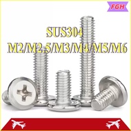 304 chamfered cross screw, furniture screw M2/M2.5/M3/M4/M5/M6 * L3-120mm 【FGH-CB】