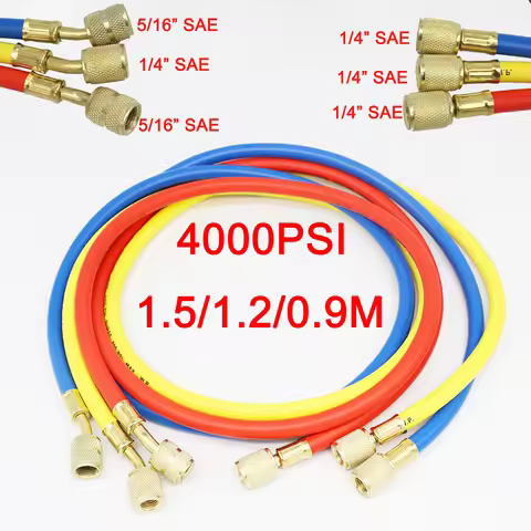 R410A 1/4'' SAE AC Charging Hose Set 800 PSI for HVAC Air Condition Refrigerant Hoses R134A R32 Refr