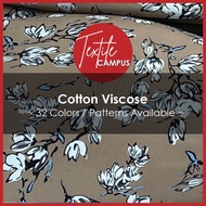 [ReadyStock] Cotton Viscose Fabric (A) - 56 Colors/Patterns - Width 60" [min. 0.5 Open Meter]