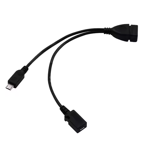 2 in 1 Micro USB Host Power Y Splitter 20m USB 2.0 Port Terminal Adapter OTG Cable For Fire Tv 3 Or 
