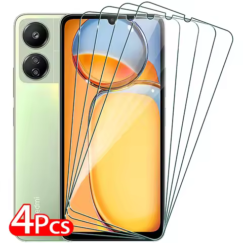 4PCS Screen Protector For Xiaomi Redmi 14C 13 13C 12 12C 10X 4G 5G 9 9A 8A Tempered Glass For Redmi 