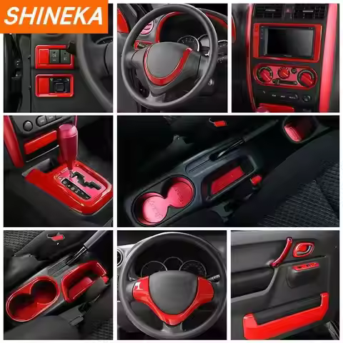 SHINEKA Interior Protection Accessories For Suzuki Jimny Car Red Decoration Stickers Kits For Suzuki