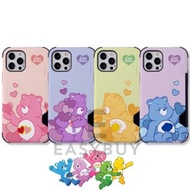 🇰🇷Care Bears Heart double card bumper case 可裝卡 防摔手機套 (適用於多款手機 型號 歡迎查詢 ) iPhone13 iPhone12 iPhone11  iPhoneXS 同時 適用於 三星 Samsung Galaxy S10 Galaxy S20 Galaxy S21 最新款式 韓國直送