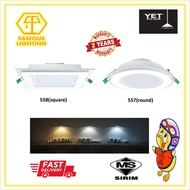 YET PLUS GLASS DOWNLIGHT 557(ROUND) 558(SQUARE) 12W/18W SIRIM APPROVED(2 YEARS WARRANTY)
