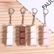 (warmseen) 3 Keys Keyboard Anti-stress Mechanical Keyboard Keycaps Keychain Dpression Keyring Gift F