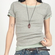 Codibook | Korea EEZEE Cheese Cotton Short Sleeve T-shirt TS107 [Ready Stock-Gray] Short Sleeve Top 