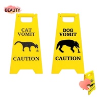 BEAUTY Cat Vomit Sign, Gift Funny Dog Vomit Sign, Durable Bright Yellow Warning Sign