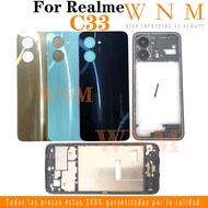Back Battery Cover Housing For OPPO Realme C33 RMX3624 LCD Housing Middle Frame Plate Cover Bezel re