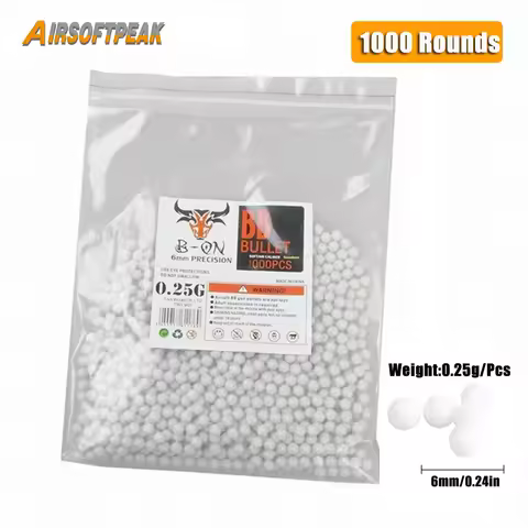 1000 Rounds Airsoft BB Balls Paintballs 6mm BB Strikeball 0.25g BB Bullets For CS War Games Combat S