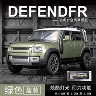 132 Scale Land Rover Defender 110 อัลลอยด์รถออฟโรดรุ่นโลหะของเล่นรถเสียงและแสงแบบโต้ตอบเด็กสะสม