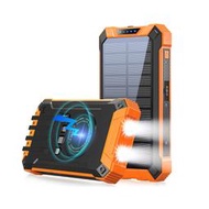 太陽能充電寶自帶線power bank 30000毫安大容量無線充移動電源