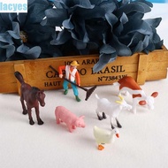LACYES Figurines Cow Goat Farmland Worker Crafts DIY Accessories Pig Fairy Garden Ornaments